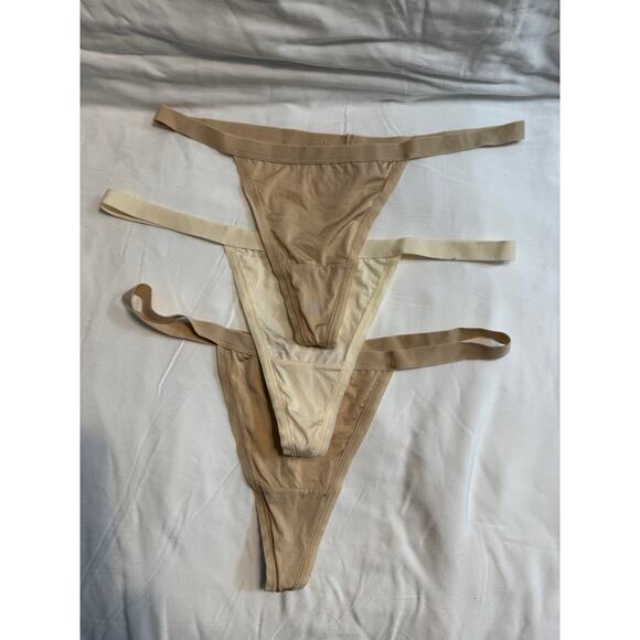 NWOT 3 Maidenform Vintage 90’s Nude Tone Thong Panties - OS - Picture 1 of 5